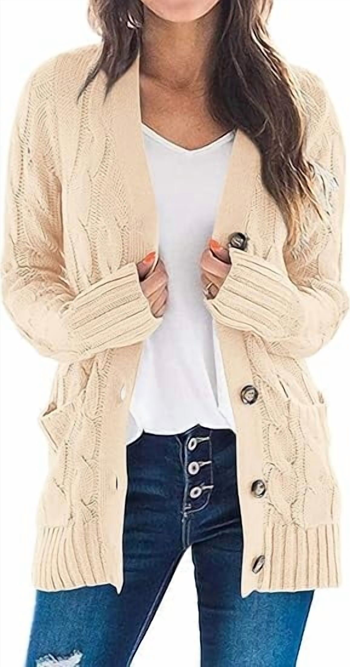 Prettygarden Women's Open Front Cable Knit Cardigan photo 1