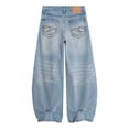 thumbnail image 6 of Barrel Jeans Women 2026 Trendy Washed Blue High Waisted Loose Fit Wide Leg Baggy Jeans Denim Pants Streetwear, 6 of 7