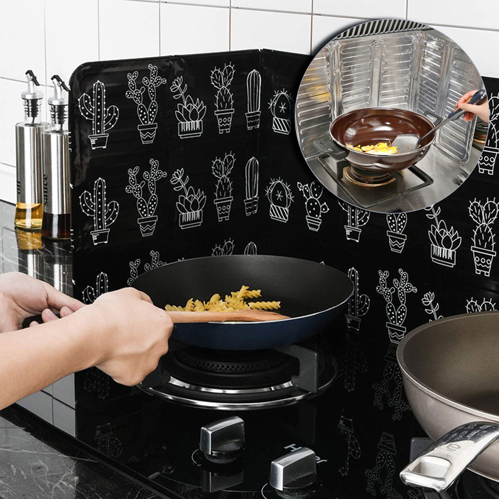 Kitchen anti splatter shield guard cooking frying pan oil splash screen cover OJ