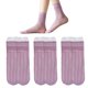thumbnail image 1 of 3 pares de calcetines de moda sólidos ahuecados para mujer, calcetines largos suaves y bonitos para mujer, calcetines finos de malla con rayas Jk, calcetines de malla con encaje en la, 1 of 8