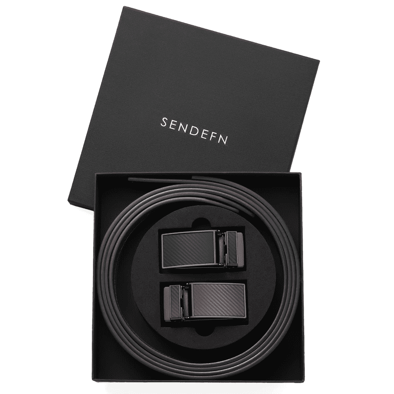 SENDEFN 2 Pack Ratchet Belts for Men, Genuine Leather  display picture 2