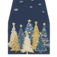 thumbnail image 2 of Cozeii Christmas Table Runner 13X11.7 Inch, Xmas Trees Snowflakes Holiday Festive Christmas Flag for Kitchen Dinning, Indoor Outdoor Dinner Party Decor（Blue A）, 2 of 6