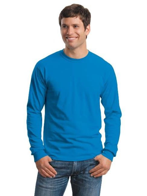 Gildan G2400 Ultra 100 Percent Cotton Long Sleeve T-Shirt, Sapphire ...
