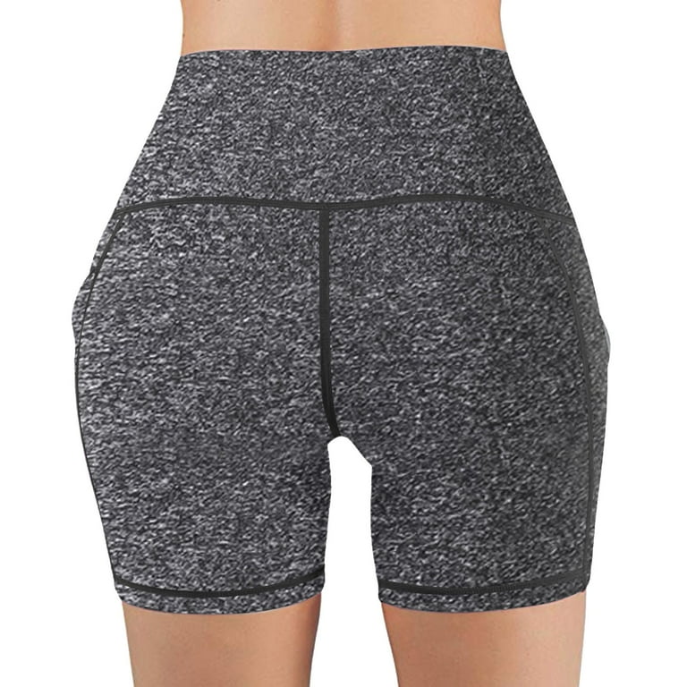 Aayomet Sports Running Shorts Women's Fashion Slim Funny Words Print Shorts  Lift Shorts Panties Yoga Pants Petite with Pockets for Women,Gray S