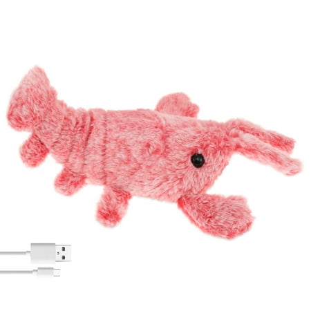 Austok Floppy Lobster Dog Toy USB Charging Plush Lobster Interactive Toy Wear Resistant Simulation Lobster Pet Toy With Built-in 300mAh Battery for Pet Dog Cat