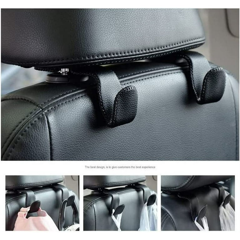 Car Seat Headrest Hooks, Back Seat Organizer Superior Leather Hanger Holder  Hook - Universal Vehicle Car Hook for Hanging Handbag, Grocery Bags, Coat