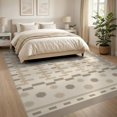 thumbnail image 3 of ODIKA 8'x10' Beige Geometric Pattern Design Washable Area Rug Modern Abstract Motif with Natural for King Size Bedroom Under Bed, Master Suite, Non-Shedding, Easy Care, 3 of 7