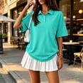 thumbnail image 2 of Garbnen Women's Polo Shirts Short Sleeve Collared Button Womens T Shirts V Neck Side Slit Casual Lightweight Trendy Golf Shirts Women with Pocket XXL, 2 of 9