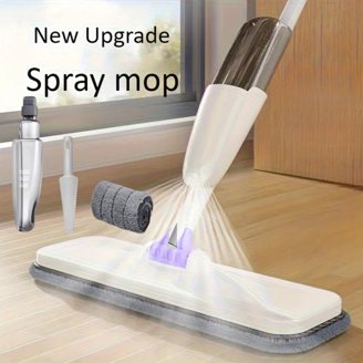 POPTEN Microfiber Spray Mop For Floors - 440ML Refillable Bottle, 3 Washable Pads, 360° Head For Hardwood & Tile
