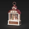 thumbnail image 3 of Roman 11" LED Lighted Snowman in Barn Christmas Snow Globe Lantern, 3 of 3