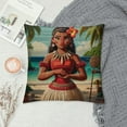 thumbnail image 2 of Leisuo Girl Throw Pillow Cover Hawaii Beach Aloha Cartoon Sexy Tropical Palm Ocean Nature Pillow Case Decorative Men Women Room Cushion Cover for Home Couch, 2 of 5