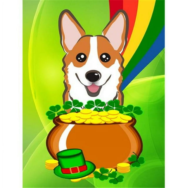 Carolines Treasures BB1998GF Rouge Corgi St. Patricks Jour Drapeau Jardin
