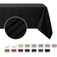 thumbnail image 3 of Faux Linen Textured Rectangle Tablecloth Water Resistant Wrinkle Free Spill-proof, Soft Table Cloth for Dining Room Decoration, Banquet Parties Event Holiday Dinner, 60 x 84 Inch Black, 3 of 5