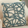 thumbnail image 2 of Fennco Styles Crackle Embroidered Cotton Decorative Throw Pillow 20" W x 20" L - Blue Textured Cushion for Home, Couch, Living Room and Office Décor, 2 of 5