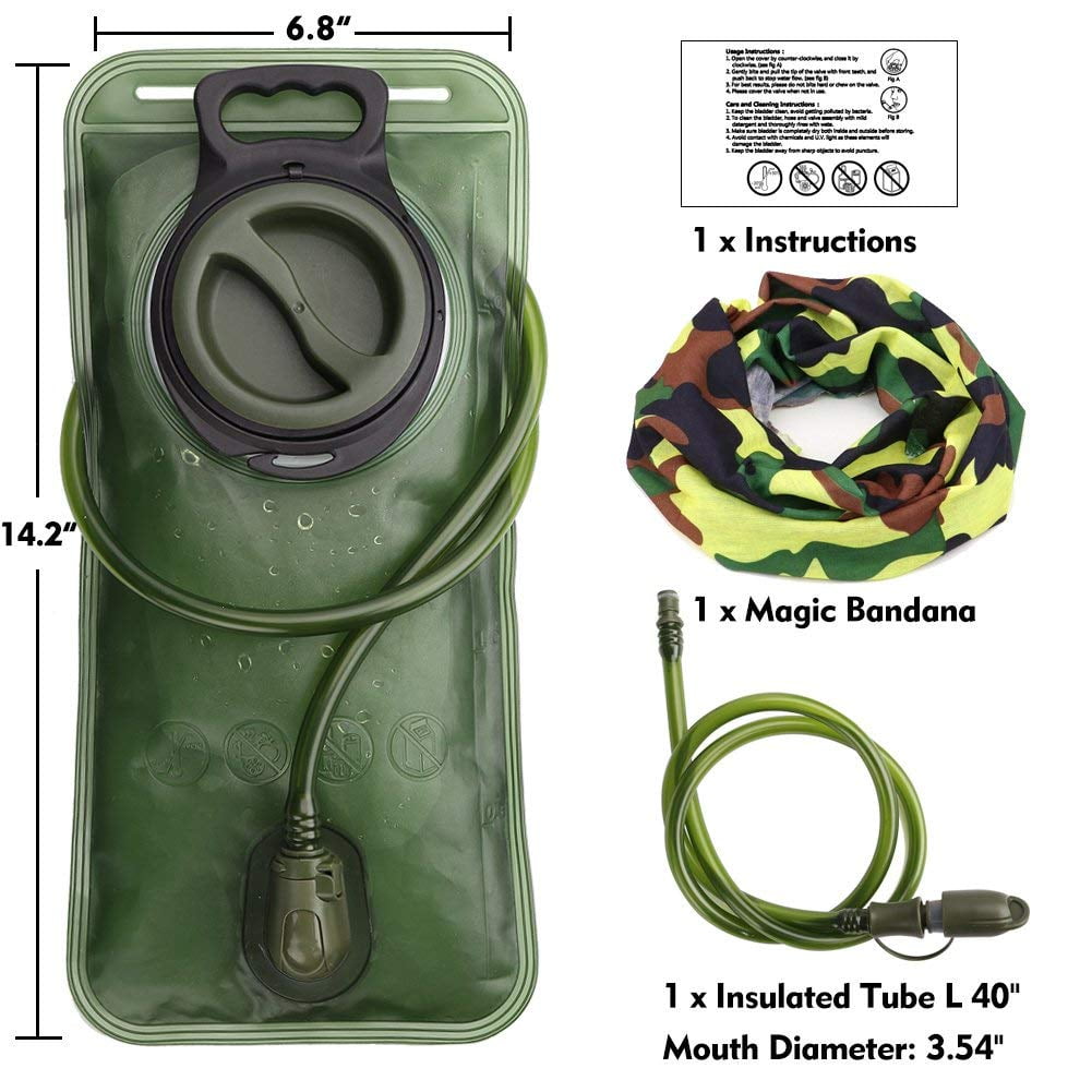 hydration bladder 2 liter leak proof water reservoir military water storage bladder bolsa