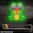 thumbnail image 2 of Craftnamesign Frog Drink Bubble Tea Neon Sign For Boba Milk Tea Store Wall Art, 2 of 5