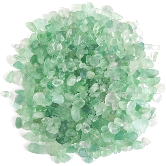 Sinkoo Natural Green Flourite Crystals Bulk, 300g Small Tumbled Chips Crystal Stone Decorative Pebbles for Vase Filler Fish Tank Plants Decor DIY Home Decoration