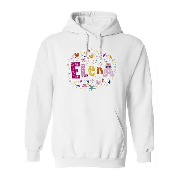 Colorful Name "elena" Hoodie Women -Image by Shutterstock, Female x-Large