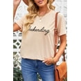 thumbnail image 4 of ABPHQTO Camiseta estampada con cuello redondo y estampado de letras de otoño naranja para mujer, 4 of 5