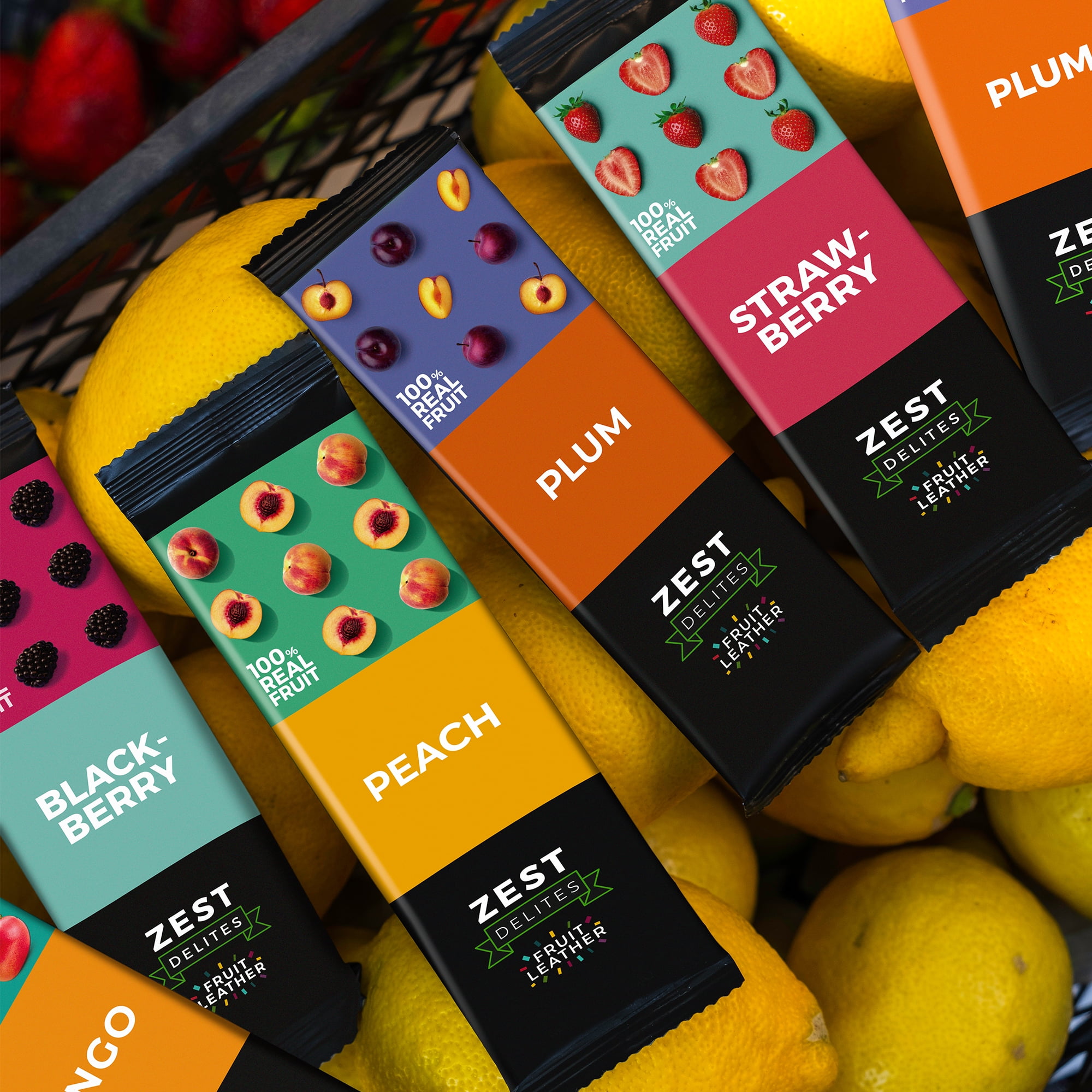 Zest Delites Fruit Leather Snacks Bulk, Vegan Fruit Bars, Healthy Snacks for Adults, 50 Pack