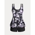 thumbnail image 1 of Traje de Baño Talla Extra con Estampado de Calavera Rosegal  Camisetas tallas grandes, 1 of 5