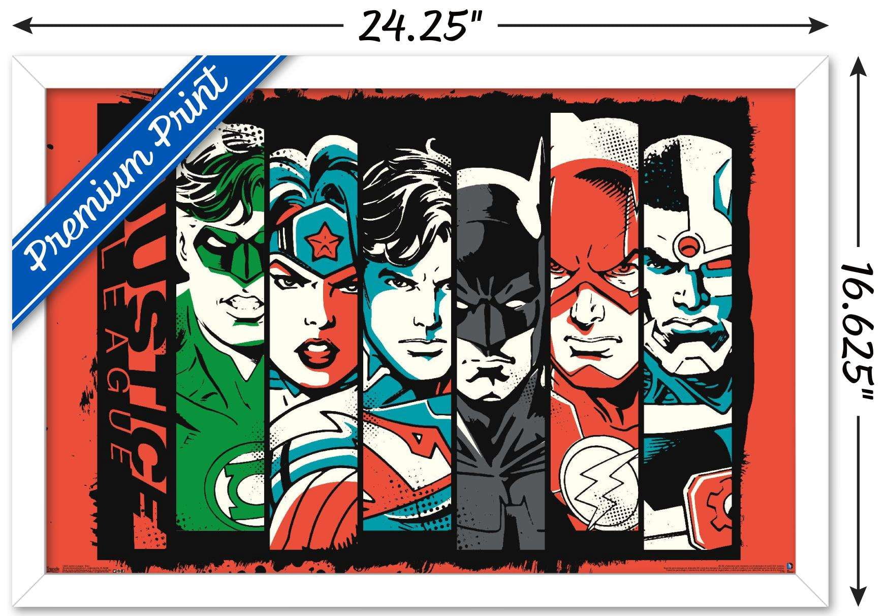 DC Comics - Justice League - Bars Wall Poster, 14.725" x 22.375", Framed