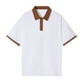 thumbnail image 1 of YDLCAFD Men's Off Shoulder Color Shirt Pure Cotton Loose Short Sleeve Lapel T Shirt Ironing Logo, 1 of 3