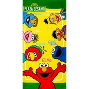 Sesame Street Plaza Sesamo Elmo Ernie Bert Cookie Monster and Friends Fiber Reactive Beach Towel