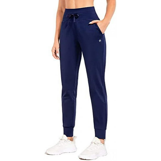 Women's Fleece Lined Pants Water Resistant Sweatpants High Waisted Thermal  Joggers Winter Running Hiking Pocketsbluex-large
