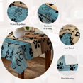 thumbnail image 5 of Pale Blue Paws Table Cloth Waterproof Tablecloths, Farmhouse Vintage Modern Blue Brown Wood Tablecloth Dining Table Cover for Kitchen Party Tabletop Outdoor, Rectangle Tablecloth 60x84 Inch, 5 of 9
