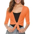 thumbnail image 2 of Baberdicy Sheer Mesh Cover Up, Women's Top Women's Sheer Bolero – Short Sleeve Cover-Up for Summer Dresses & Beach, Orange, Xl, 2 of 4