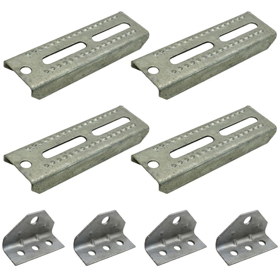Four (4) New Aftermarket Replacement Bunk Board and Bracket Kits for Pontoon Fishing Boat Trailers