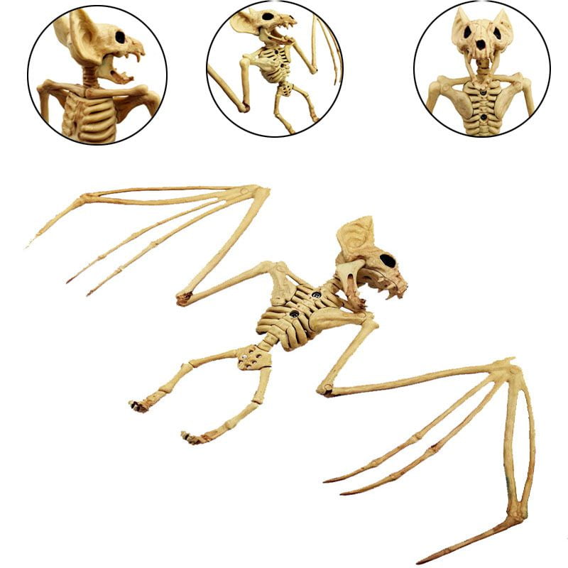 EisEyen Skeleton Animal Decoration Bat Skeleton Halloween Horror Party Accessory A
