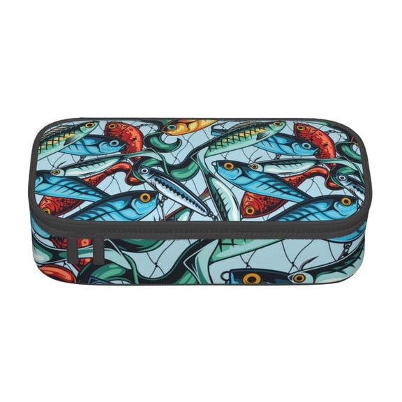 Sigee Colorful Fishing Baits for Large Capacity Pencil Case, Pencil Pouch, Pencil Bag, Marker Pen Case for Women and Men