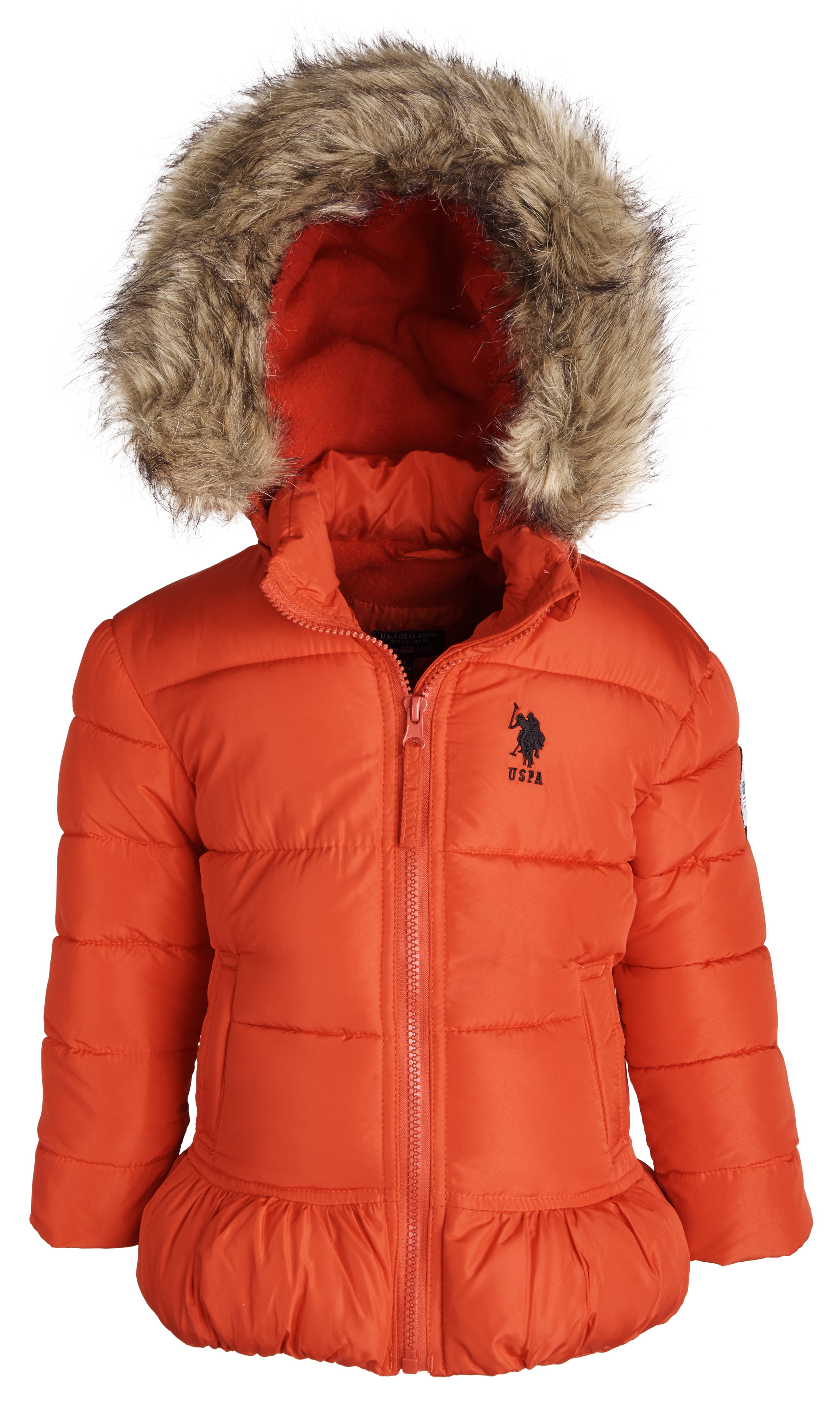 orange polo bubble jacket
