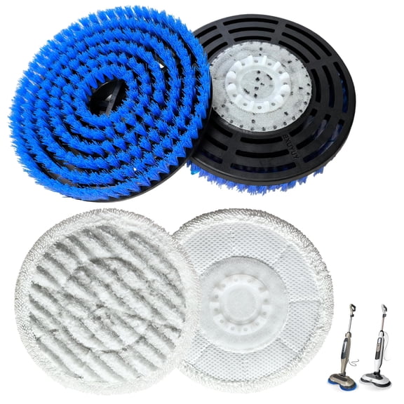 Brush for Shark Steam Mop S7000 S7001 S7020 S7005 S8021 S8001 Replacement Brush Head and Scrub Pad Abrasive Polishing Pad for deep Cleaning Hard Floors Kitchens and bathrooms (4, 2Blue 2Gray)