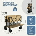 thumbnail image 4 of Double Decker Folding Wagon, 440lbs Heavy Duty 2 Tier Utility Cart with 320L Capacity, Collapsible Wagon with All-Terrain Wheels & Brakes for Camping, Beach, Fishing, Grocery, Gray, 4 of 7