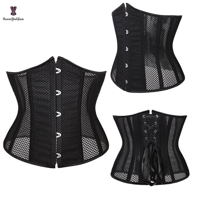 Clips busk de metal de alta calidad, venta al por mayor, corsé de cintura debajo del busto, cinchers de cintura adelgazantes, corsés de satén bondage con cordones 28335 # Tan Jianjun unisex
