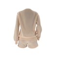 thumbnail image 5 of MAIHAN Linen Shorts Sets Women 2 Piece Outfits Long Sleeve Elastic Waist Shorts Suit Women 2 Piece Outfits Sets Casual Lounge Matching Set Tracksuit Two Piece Outfit, 5 of 7