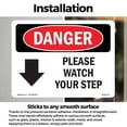 thumbnail image 3 of Please Watch Your Step [Down Arrow] OSHA Danger Vinyl Decal Label 5 Inch x 3.5 Inch - 5 Pack, 3 of 6
