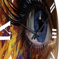 thumbnail image 4 of Designart "Colorful Crying Eye of a Woman I" Fashion Oversized Wall Clock, 4 of 5