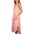 thumbnail image 4 of UAMVSH Womens Summer Dresses Comfy Sleeveless Crewneck Midi Dress Side Split Casual Flowy Long Dress Spring Clothes, 4 of 6