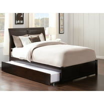 AFI Portland Queen Wood Platform Bed with Headboard Footboard & Twin XL Trundle, Espresso