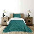 thumbnail image 4 of Ambesonne Teal Quilted Bedspread Set 2 Pcs, Abstract Modern Line Art, Twin Size, Teal Turquoise, 4 of 5