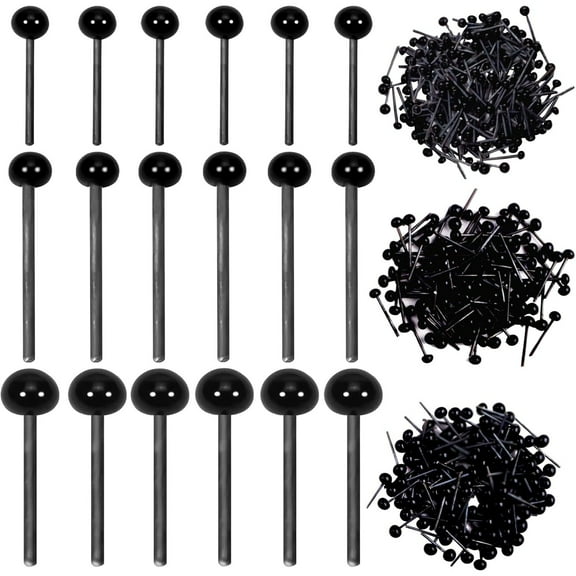 300pcs Glass Safety Eyes 2mm 3mm 4mm Mini Black Beans Glass Eye Balls Toy Doll Eyeballs for DIY Bear Plush Animal Puppets Needle Felting Dolls Sewing Crochet Crafts