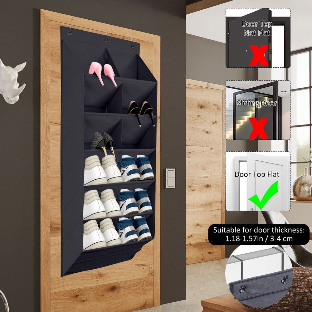 Hanging Shoe Organizer with Pocket Hooks Wear Resistant 600D