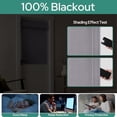 thumbnail image 3 of 100% Light Gray Linen Blackout French Door Curtains, Privacy Door Window Curtains, 34 X 40 Inch Room Darkening Blinds, Thermal Insulated Shades for Bedroom, 1 Panel, 3 of 9