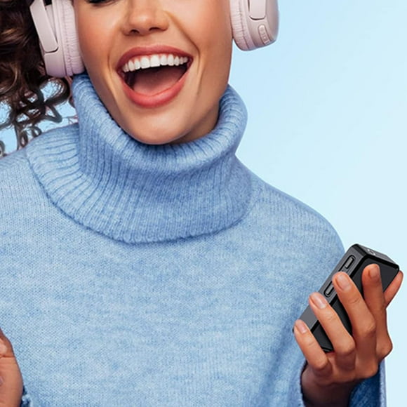 Lecteur MP3 avec BT 5.0, Lecteur de Musique Portable avec Écran Tactile de 1,77 Pouce, Calendrier, Réveil, Idéal pour le Sport, Écouteurs Inclus