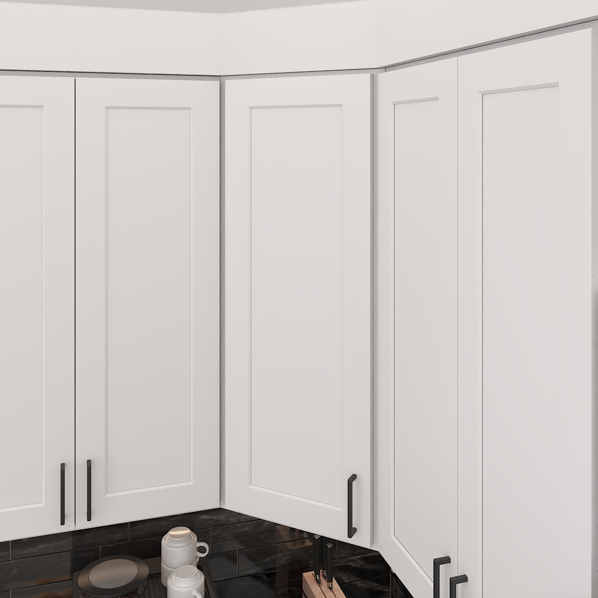 Furinno Shaker Plywood Wall Diagonal Kitchen Cabinet with 1 Door 3 Shelves, Ready to Assemble, 12 D x 24 W x 42 H, White