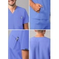 thumbnail image 4 of Adar Addition Scrubs for Men - Modern Multi Pocket V-Neck Scrub Top - A6010 - Ceil Blue - XXS, 4 of 8